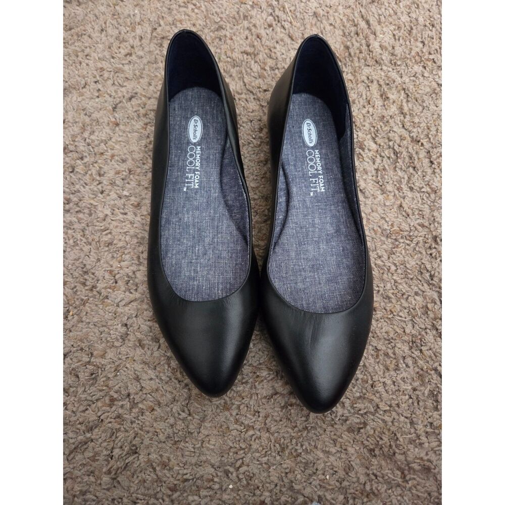 Dr. Scholl's Black Pointed Toe Flats Memory Foam Cool Fit Size 9.5W